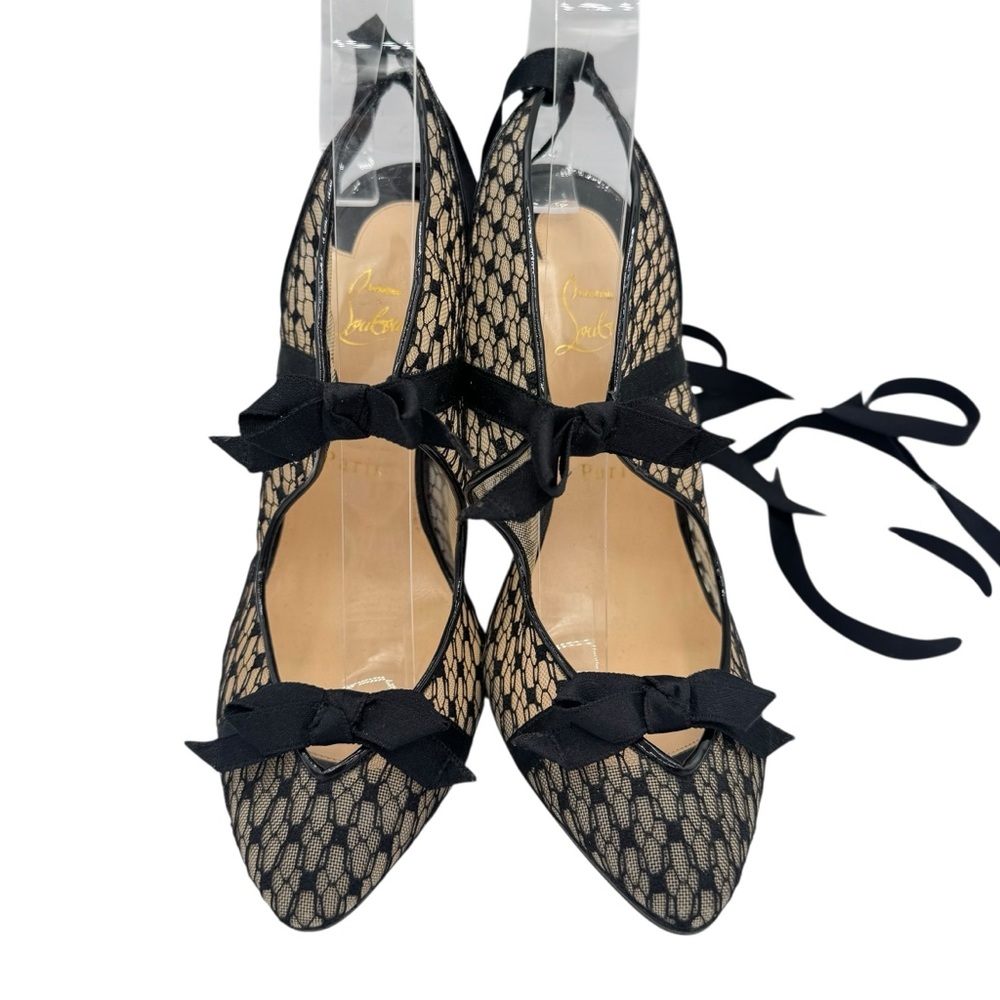 Christian Louboutin Directoire Lace Up Black Pumps Size 38 - Picture 5 of 13